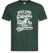 Мужская футболка Only cool grandpas ride motorcycles Темно-зеленый фото