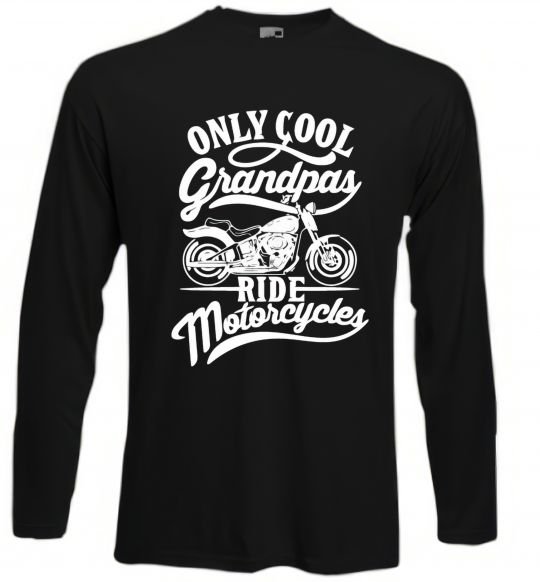 Реглан Only cool grandpas ride motorcycles Чорний фото