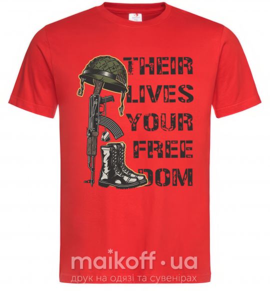 Чоловіча футболка Their lives your freedom Червоний фото