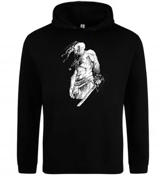 Чоловіча толстовка (худі) Козак з шаблею Чорний фото