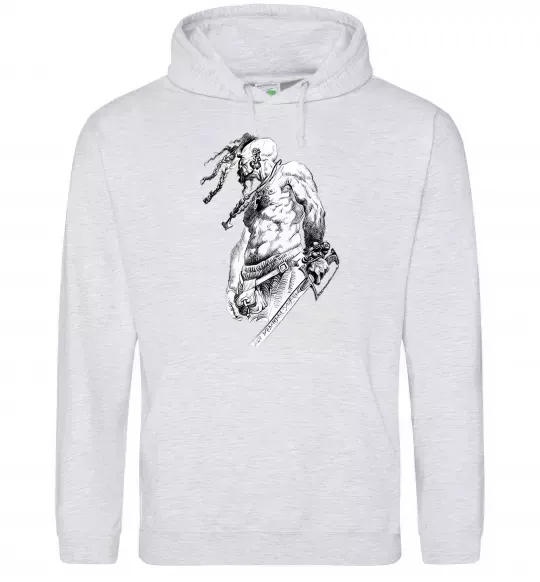 Чоловіча толстовка (худі) Козак з шаблею Сірий меланж фото