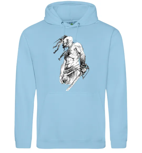 Чоловіча толстовка (худі) Козак з шаблею Блакитний фото