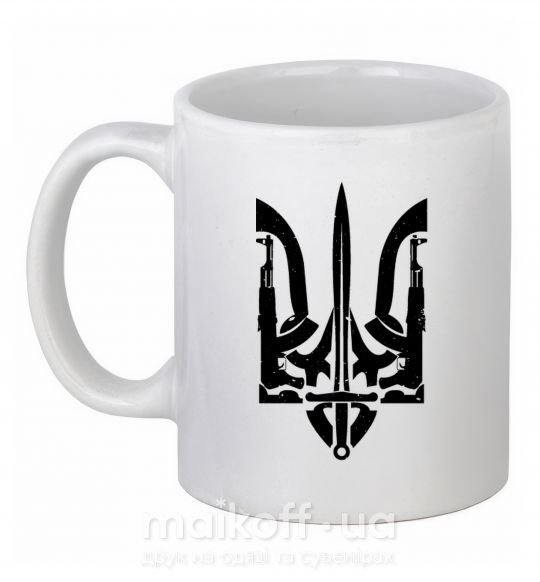 Чашка керамічна Герб зі зброї Білий фото