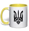 Чашка з кольоровою ручкою Герб зі зброї Сонячно жовтий фото