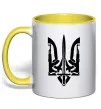 Чашка с цветной ручкой Герб зі зброї Лимонный фото