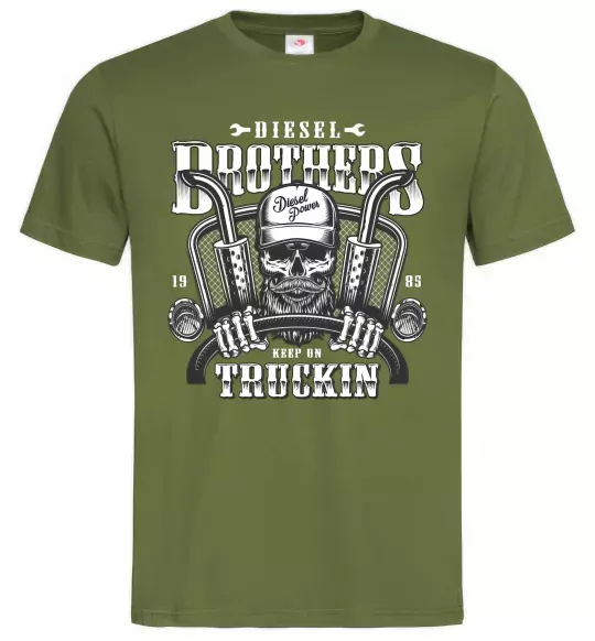 Мужская футболка Diesel brothers Оливковый фото