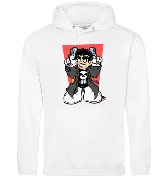 Мужская толстовка (худи) Punisher grafity Белый фото