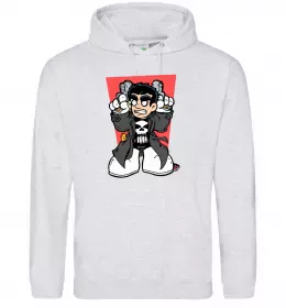 Мужская толстовка (худи) Punisher grafity Серый меланж фото