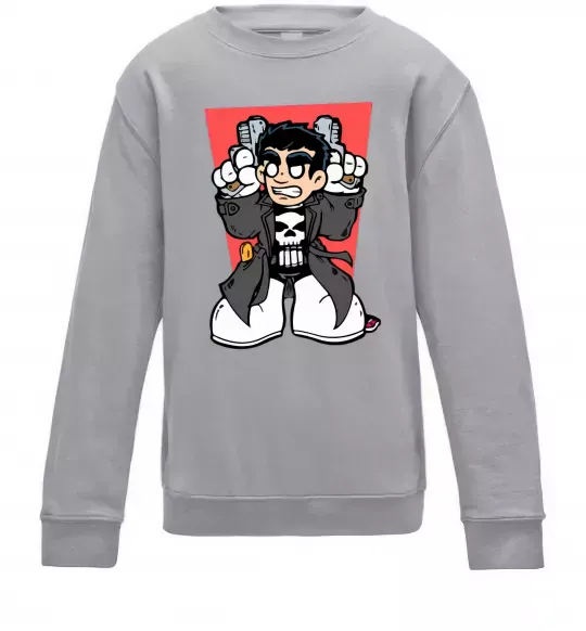 Детский Свитшот Punisher grafity Серый меланж фото