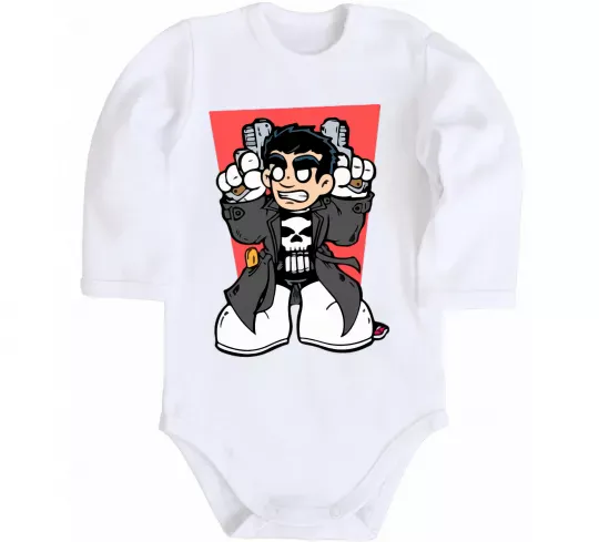 Детский боди Punisher grafity Белый фото