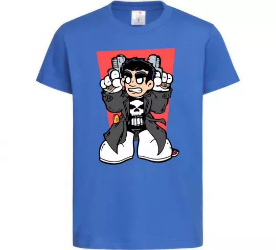 Дитяча футболка Punisher grafity Яскраво-синій фото