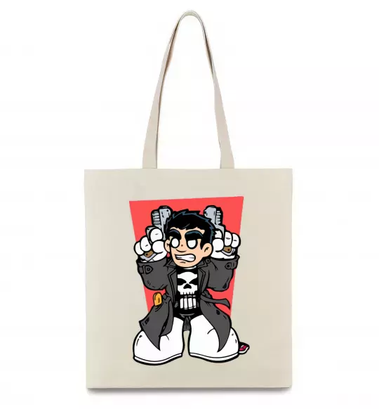 Еко-сумка Punisher grafity Бежевий фото