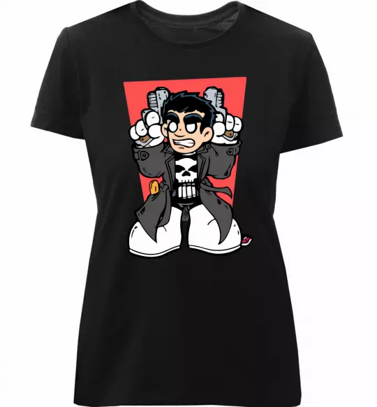 Женская премиум футболка Punisher grafity Черный фото