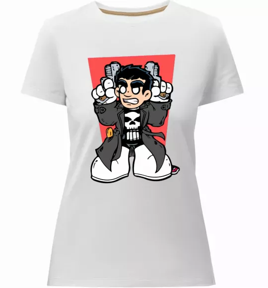 Женская премиум футболка Punisher grafity Белый фото