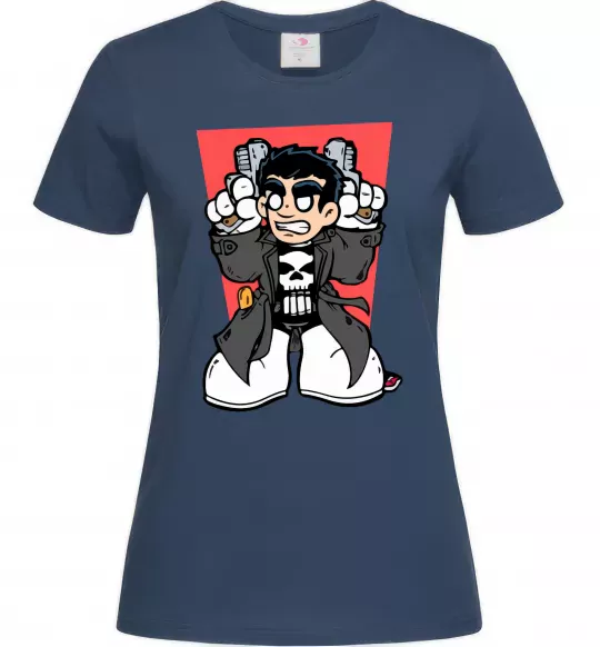 Женская футболка Punisher grafity Темно-синий фото