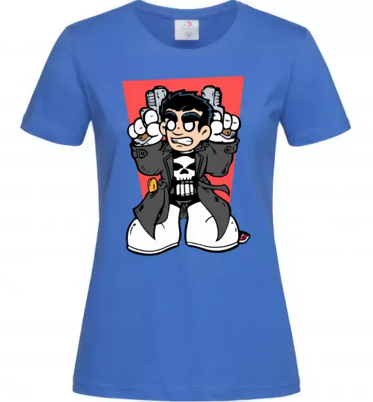 Женская футболка Punisher grafity Ярко-синий фото