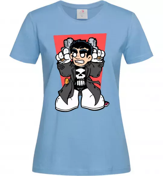 Женская футболка Punisher grafity Голубой фото