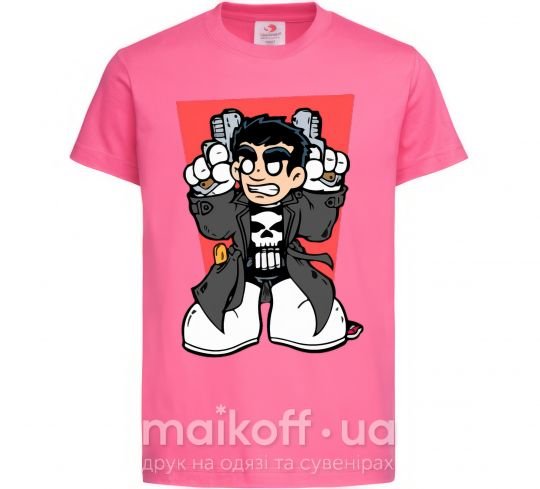 Дитяча футболка Punisher grafity Яскраво-рожевий фото