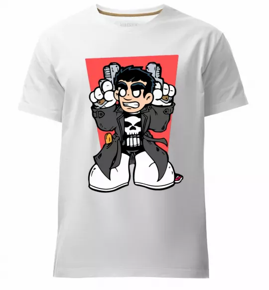 Мужская премиум футболка Punisher grafity Белый фото