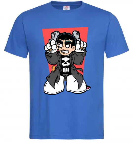 Чоловіча футболка Punisher grafity Яскраво-синій фото