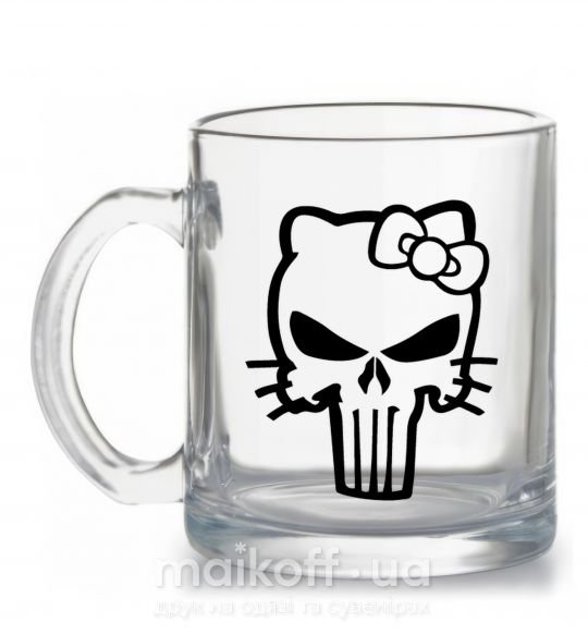 Чашка скляна Hello kitty Punisher Прозорий фото