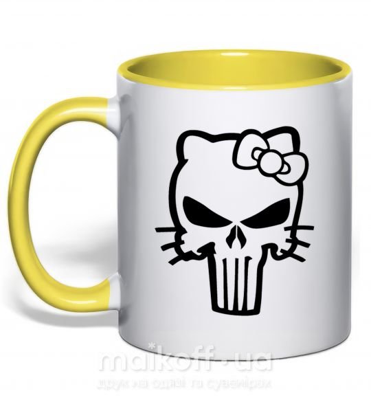 Чашка с цветной ручкой Hello kitty Punisher Солнечно желтый фото