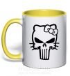 Чашка з кольоровою ручкою Hello kitty Punisher Сонячно жовтий фото