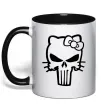 Чашка з кольоровою ручкою Hello kitty Punisher Чорний фото