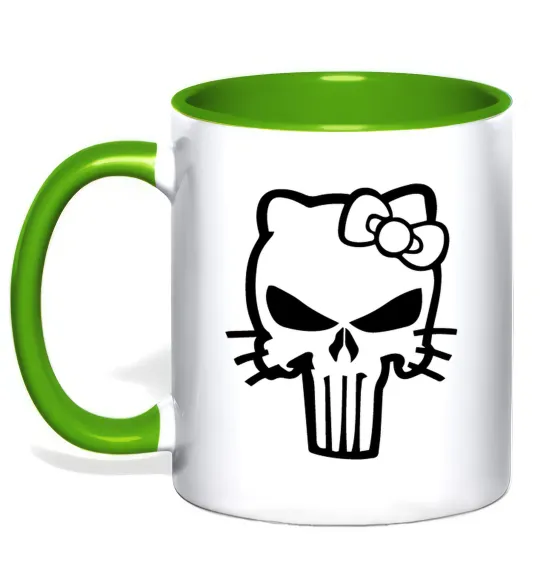 Чашка с цветной ручкой Hello kitty Punisher Лаймовый фото