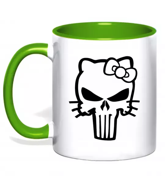 Чашка з кольоровою ручкою Hello kitty Punisher Зелений фото