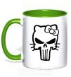Чашка с цветной ручкой Hello kitty Punisher Зеленый фото