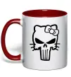 Чашка з кольоровою ручкою Hello kitty Punisher Червоний фото