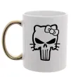 Чашка з кольоровою ручкою Hello kitty Punisher Золото фото