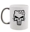 Чашка з кольоровою ручкою Hello kitty Punisher Срібло фото