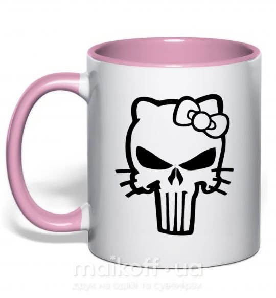 Чашка з кольоровою ручкою Hello kitty Punisher Ніжно рожевий фото