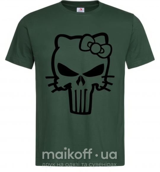 Мужская футболка Hello kitty Punisher Темно-зеленый фото