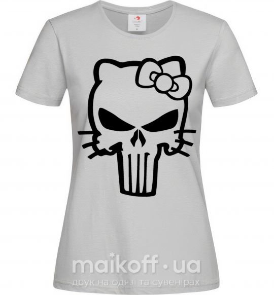Женская футболка Hello kitty Punisher Серый фото