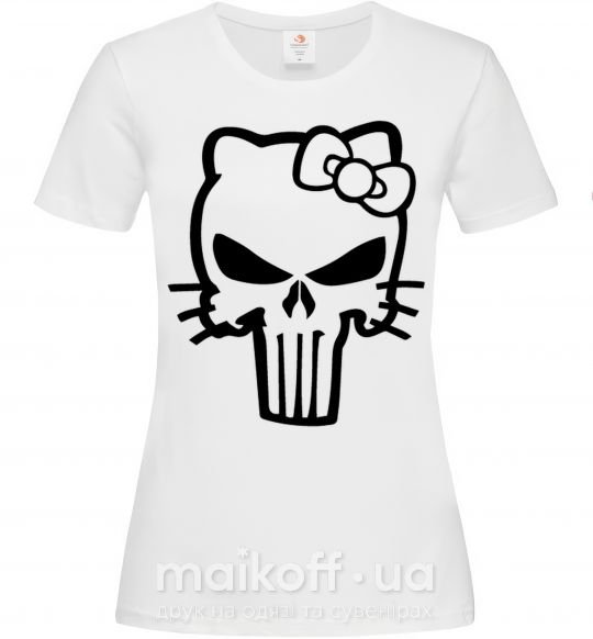Женская футболка Hello kitty Punisher Белый фото