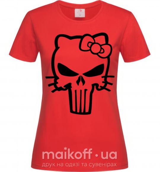 Женская футболка Hello kitty Punisher Красный фото