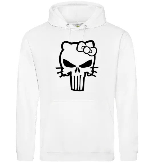 Мужская толстовка (худи) Hello kitty Punisher Белый фото