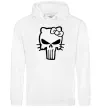 Мужская толстовка (худи) Hello kitty Punisher Белый Мужская толстовка (худи) Hello kitty Punisher Белый фото