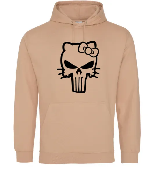 Мужская толстовка (худи) Hello kitty Punisher Песочный фото