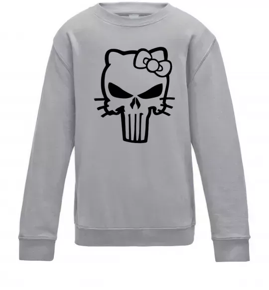 Детский Свитшот Hello kitty Punisher Серый меланж фото