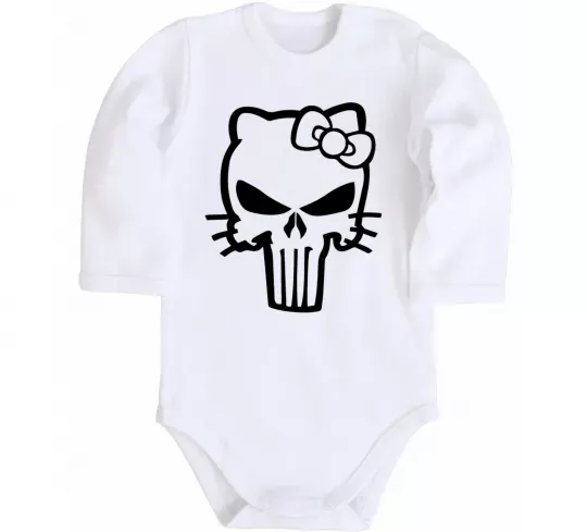 Дитячий бодік Hello kitty Punisher Білий фото