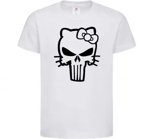 Детская футболка Hello kitty Punisher Белый фото