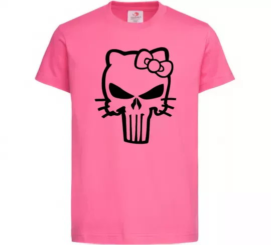 Детская футболка Hello kitty Punisher Ярко-розовый фото