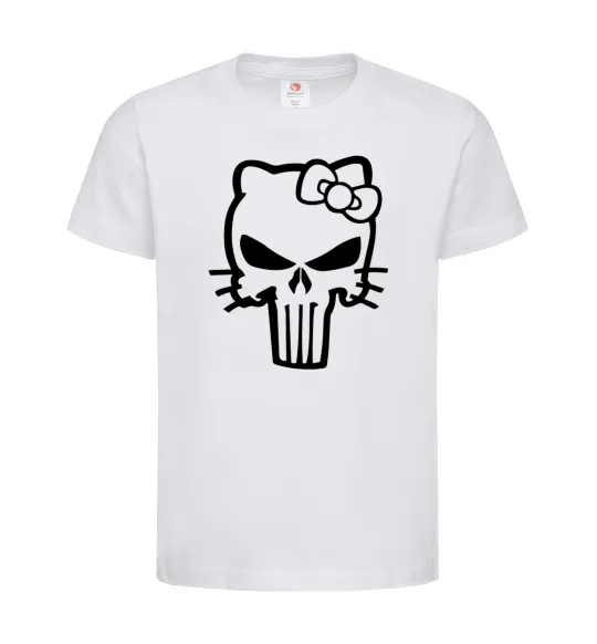 Детская футболка Hello kitty Punisher Белый фото