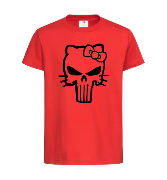 Детская футболка Hello kitty Punisher Красный фото