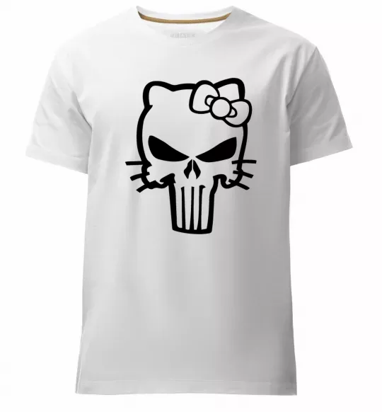 Мужская премиум футболка Hello kitty Punisher Белый фото