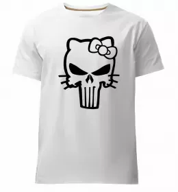 Мужская премиум футболка Punisher card Белый фото